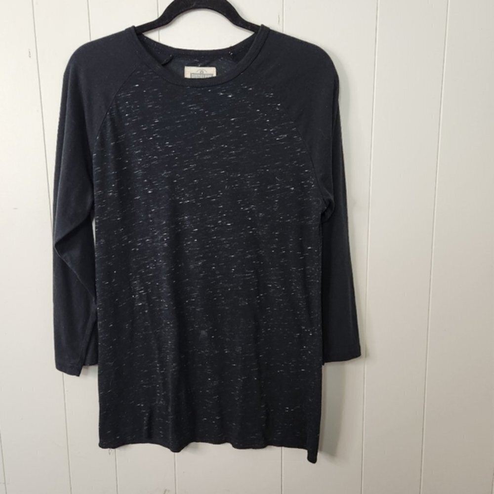 Distillery Mens Gray Black Raglan Long Sleeve T-Shirt LS Tee